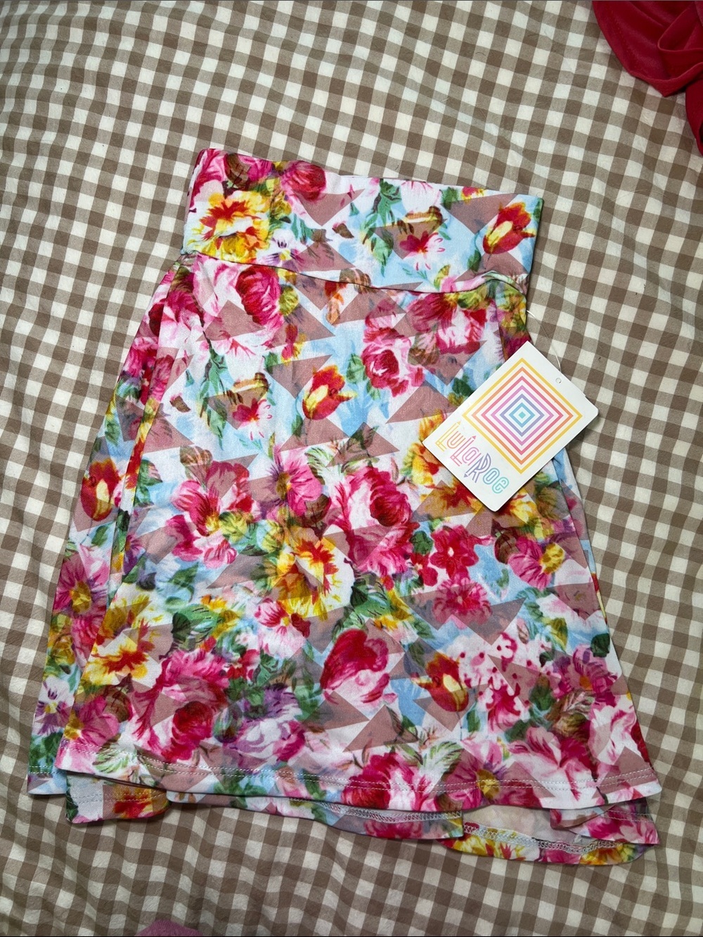 LuLaRoe Kids Azure Floral Skirt in Pink, Yellow & Blue